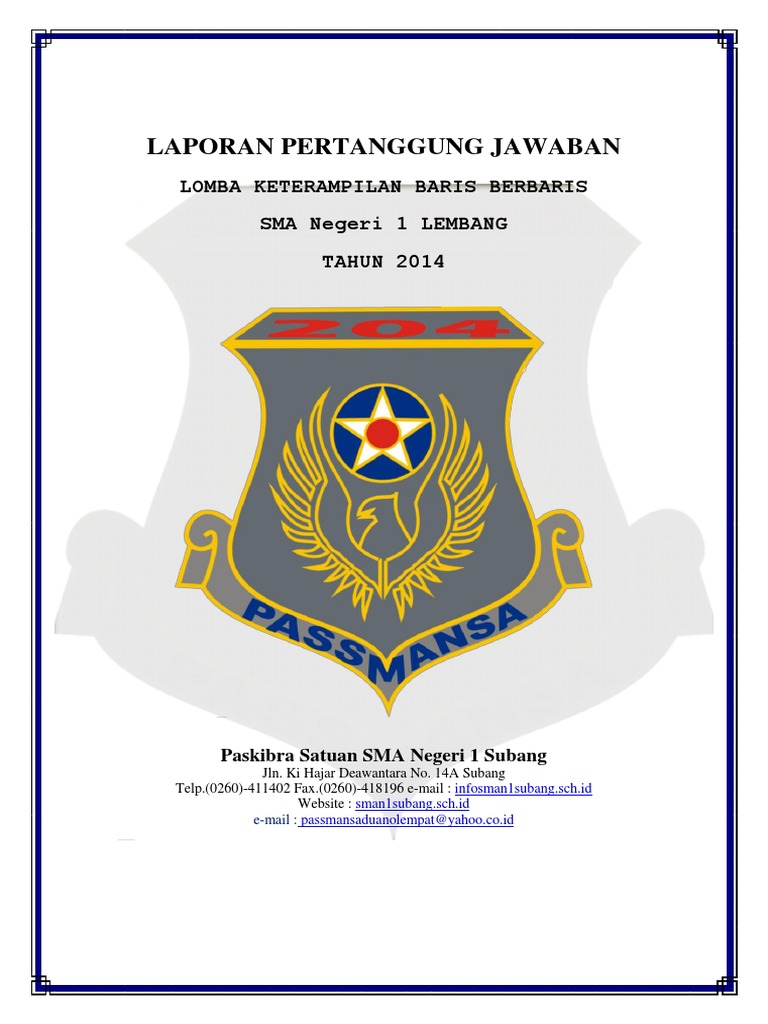 Contoh Laporan Pertanggung Jawaban Kegiatan