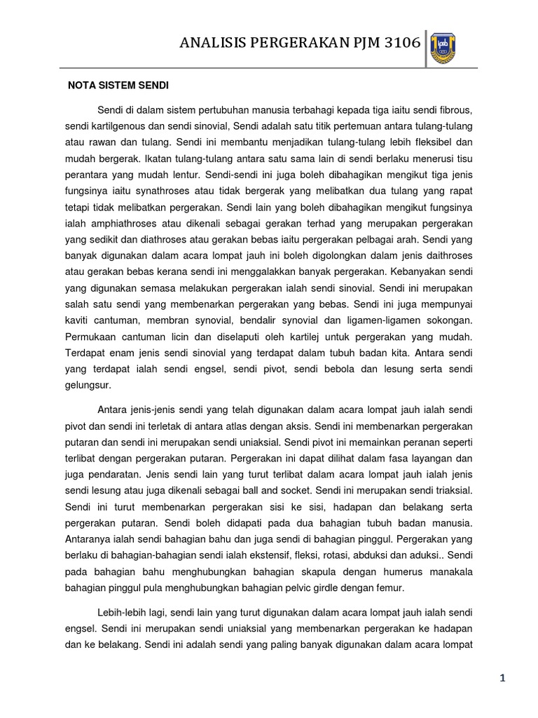 Nota Sistem Sendi Pdf