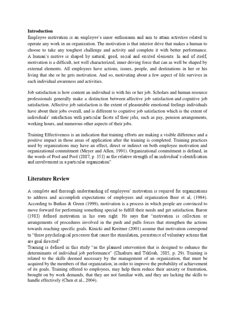 Literature Review | Job Satisfaction | Motivation image.