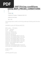 Creating SAP Pricing Conditions Using BAPI