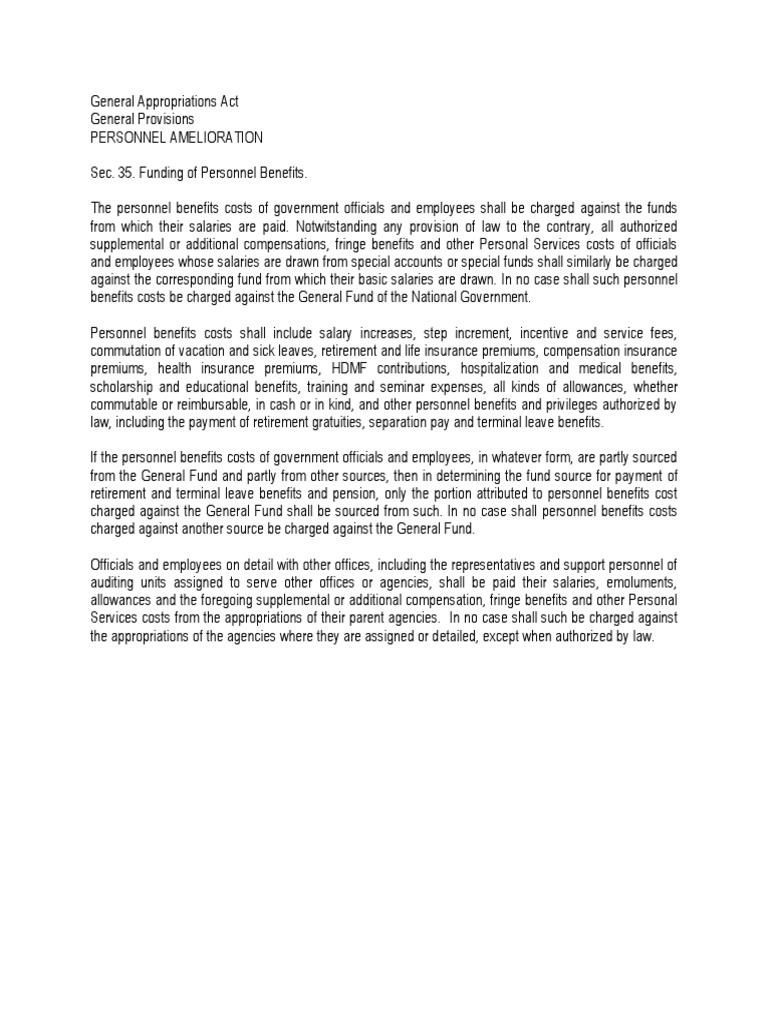General Appropriations Act | PDF | Finance & Money Management