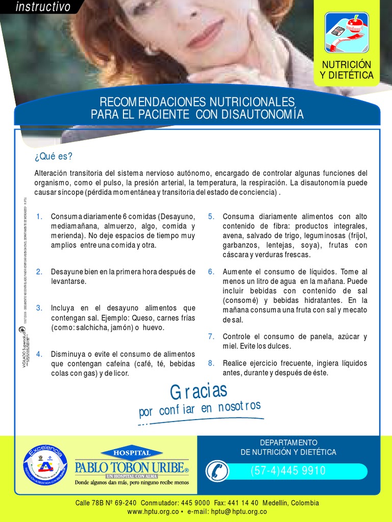 Recomendaciones Nutricionales Para El Paciente Con Disautonomia