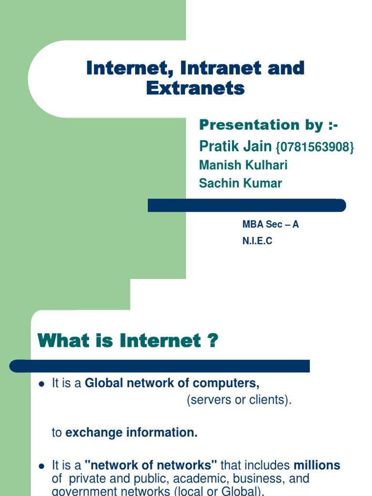 Internet Intranet Extranet | PDF