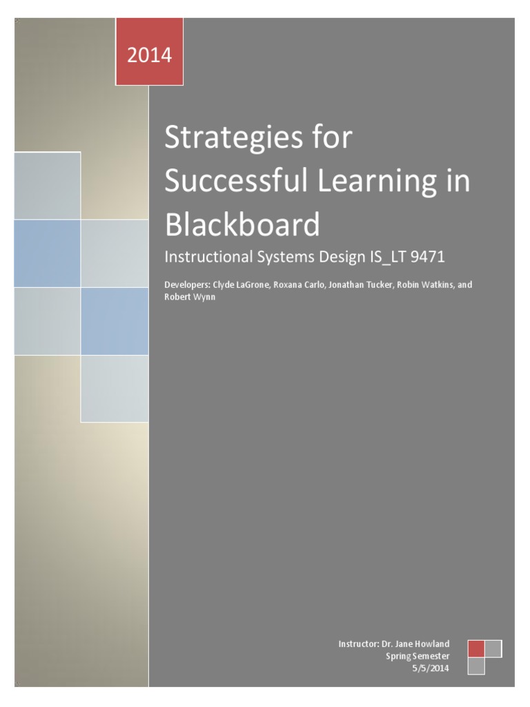 Strategies For Successful Learning in Blackboard Online Courses | PDF ...