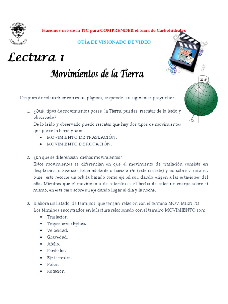 Movimientos de la Tierra para Niños | PDF | Gravedad | Movimiento (física)