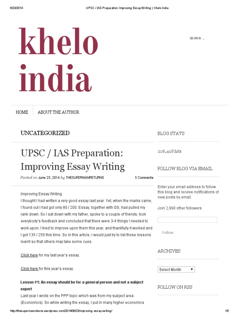 UPSC _ IAS Preparation_ Improving Essay Writing _ Khelo ...