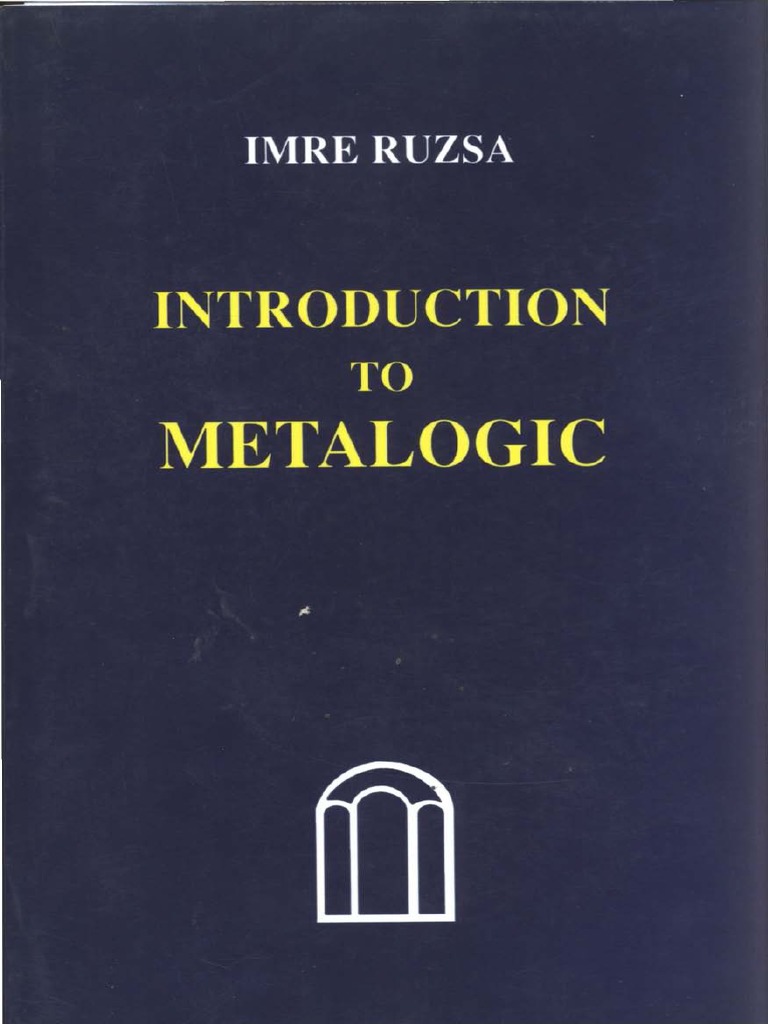 (Imre Ruzsa) Introduction To Metalogic With An AP | PDF | Noun ...
