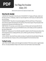 first things first newsletter jan 2013