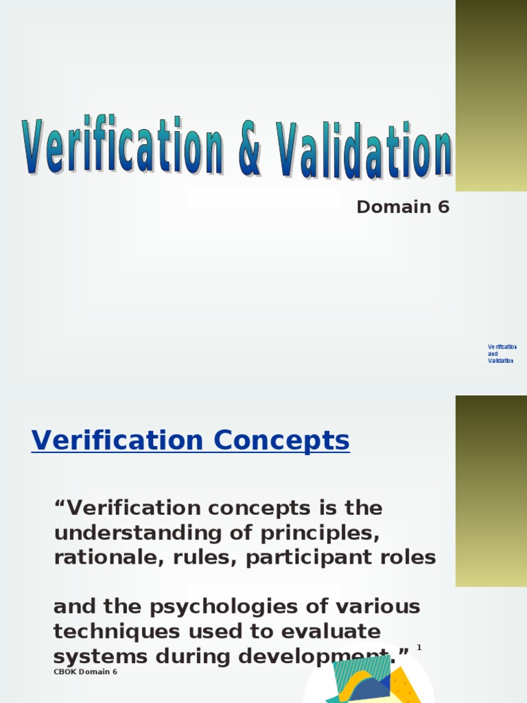 Verification and Validation Overview | PDF | Verification And ...