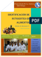Informe de Lab 1 Identificacion de Nutrientes en Los Alimentos