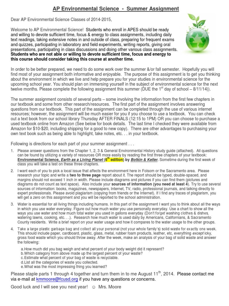 Ap environmental science home video answers image