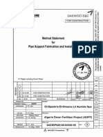 Method Statement For Pipe Support Fabrication and Installation 6423dp420!00!0030000 - Rev01