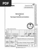 Method Statement For Pipe Support Fabrication and Installation 6423dp420!00!0030000 - Rev01