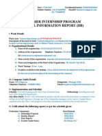 Summer Internship Program Initial Information Report (Iir) : Work Details