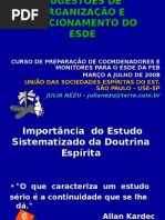 SUGESTÃO DE ORGANIZAÇÃO E FUNCIONAMENTO DO ESDE
