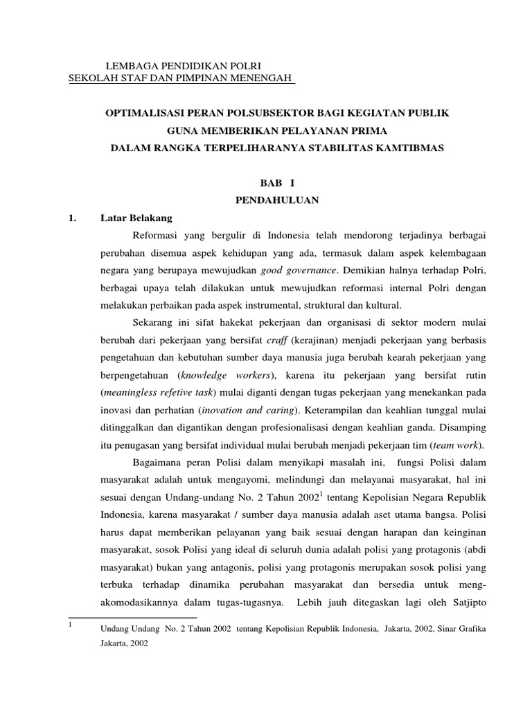 Nkp Optimalisasi Peran Pospol Guna Meningkatkan Pelayanan Prima