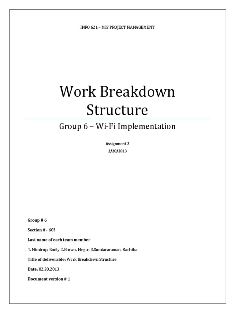 Work Breakdown Structure | PDF | Business