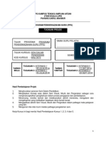 Jadual Spesifikasi Tugasan WAJ3703(SDP) PPG, Sem7