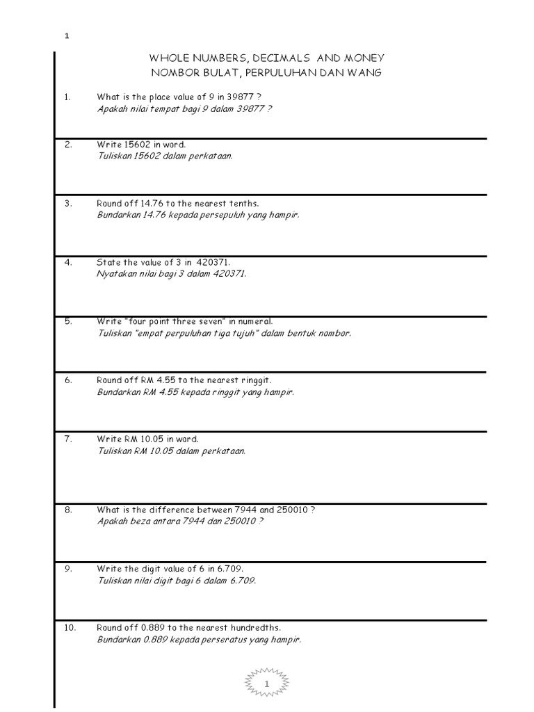 Whole Numbers | PDF
