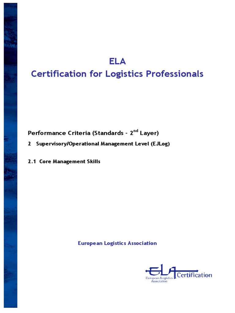 Core Management Skills Performance Indicator Supply Chain