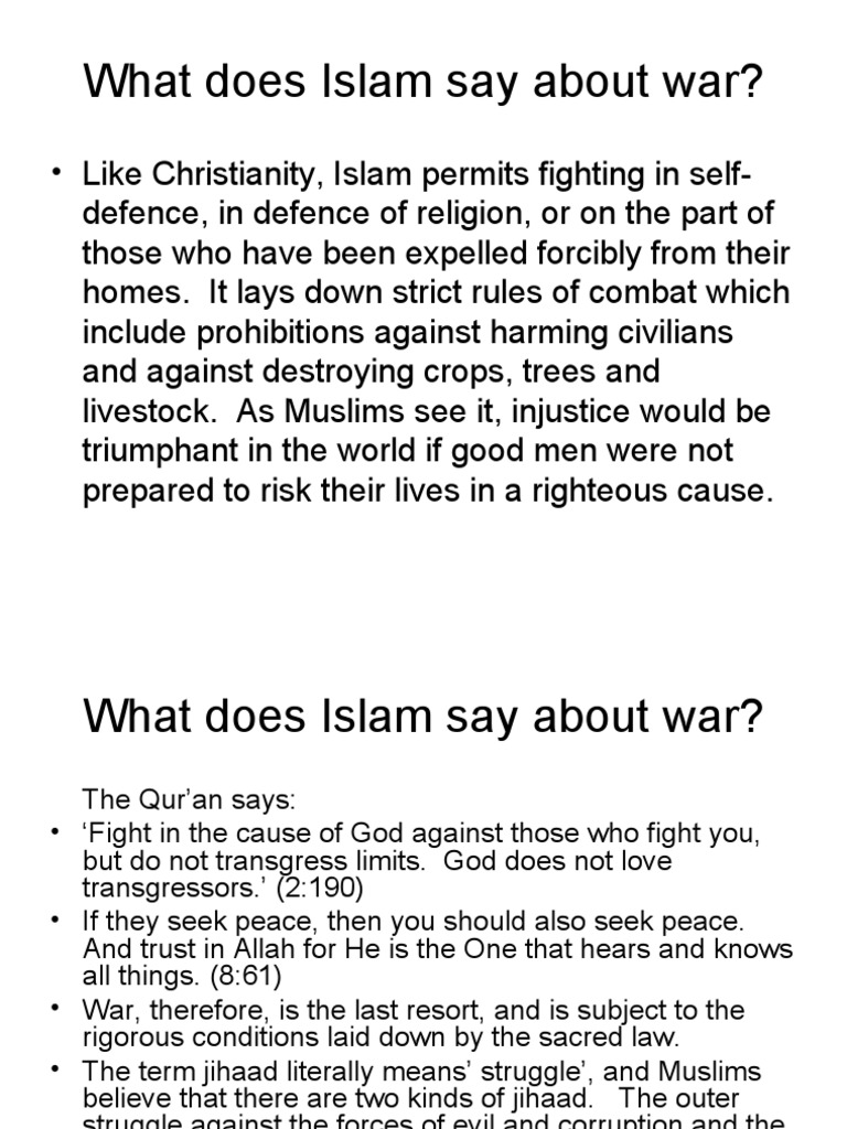 What Does Islam Say About War Crimes Crime & Justice
