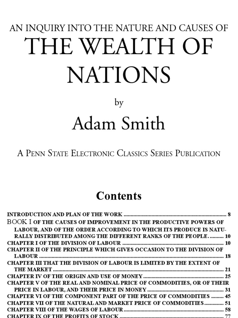 Wealth of Nations by Adam Smith | PDF | Adam Smith | The Wealth Of Nations