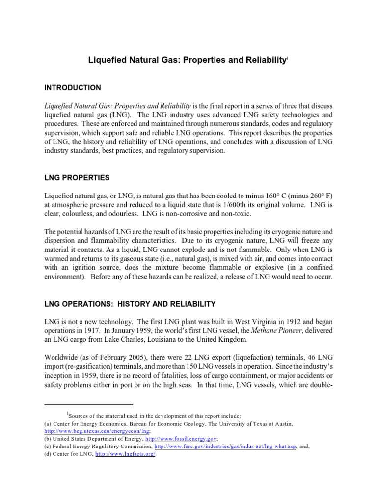 LNG Properties and Safety Overview | PDF | Liquefied Natural Gas ...