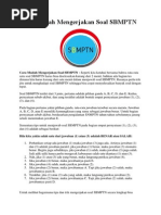 Cara Mudah Mengerjakan Soal Sbmptn