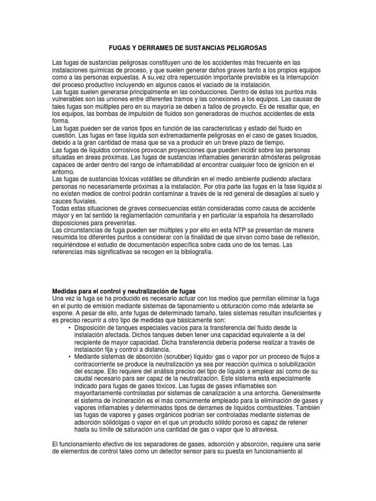 Que Hacer en Caso de Derrame MATPEL | Descargar gratis PDF | Redox ...