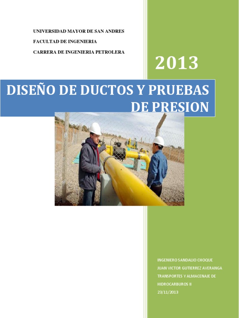 Diseño de Ductos para Hidrocarburos | PDF | Refinería de petróleo ...
