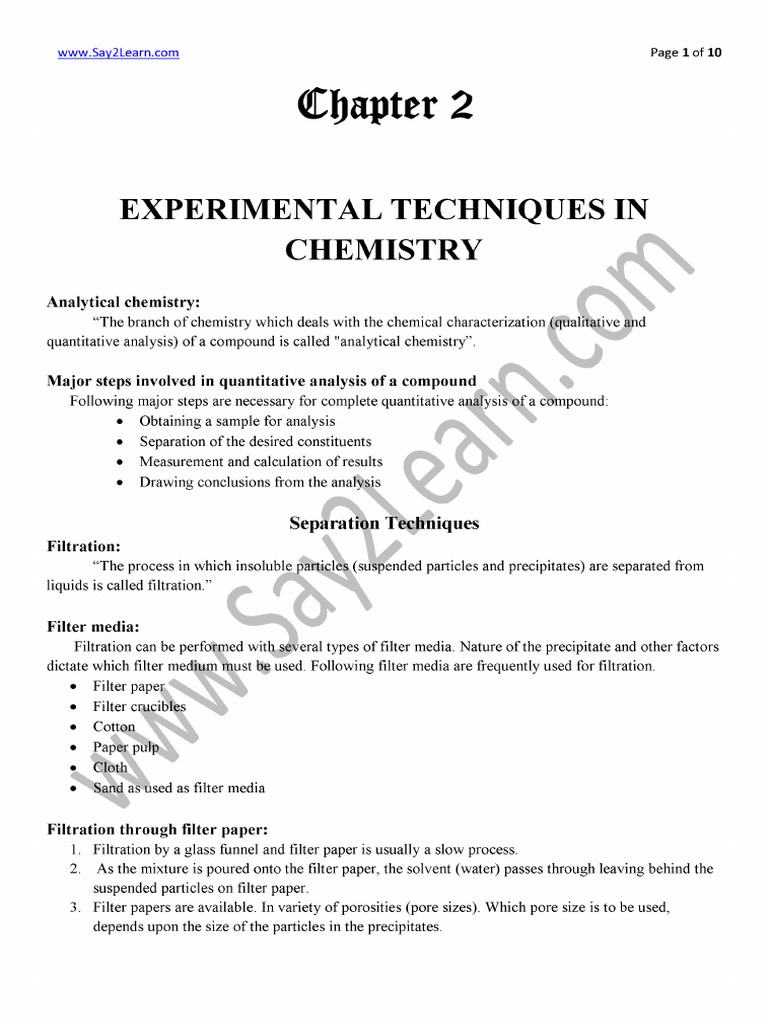 Experimental Techniques in Chemistry | PDF | Foreign Language Studies ...