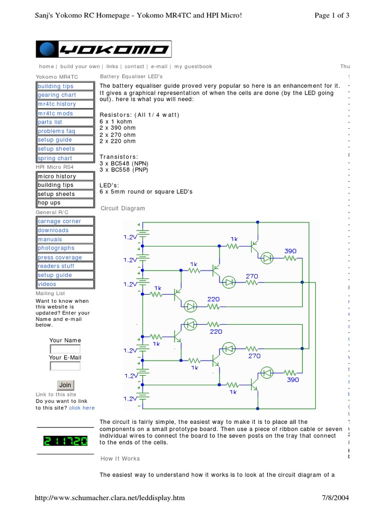 Battery Equalizer With Leddisplay1 Transistor Electronic Circuits