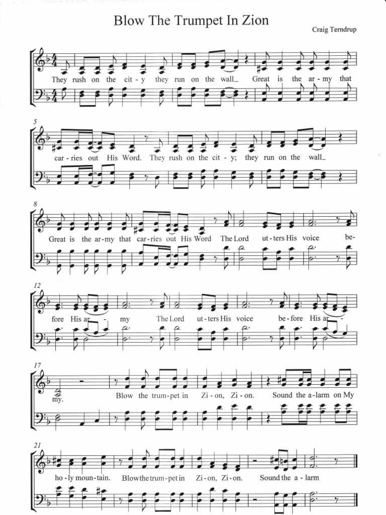 Blow the Trumpet in Zion Score