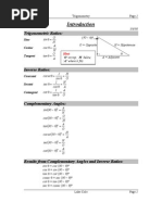 Trigonometric Ratios:: Sine Cosine Tangent