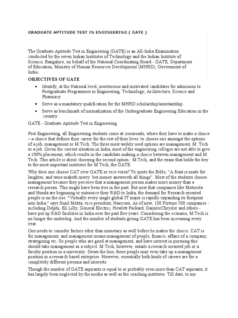 GATE Exam Guide for M.Tech Aspirants | PDF | Test (Assessment) | Routing