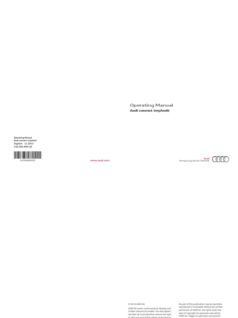 Operating Manual - Audi Connect (Myaudi) | PDF | Digital Technology ...