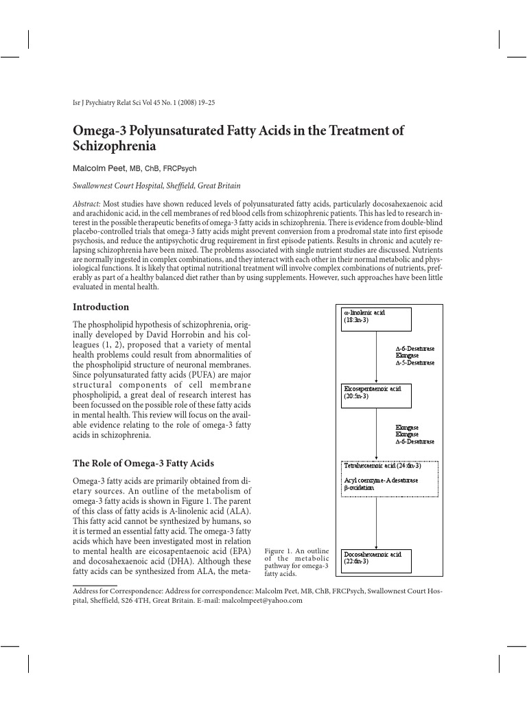 Omega3 Polyunsaturated Fatty Acids in The Treatment of Schizophrenia
