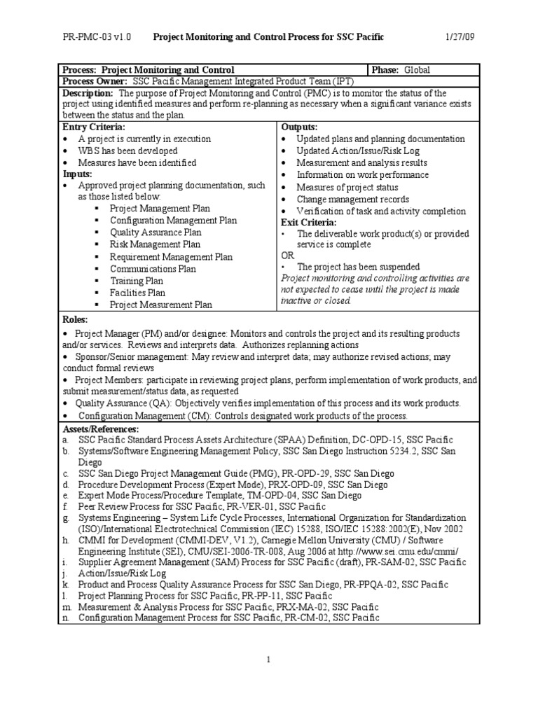 Project Monitoring and Control Process | PDF | Project Management | Audit