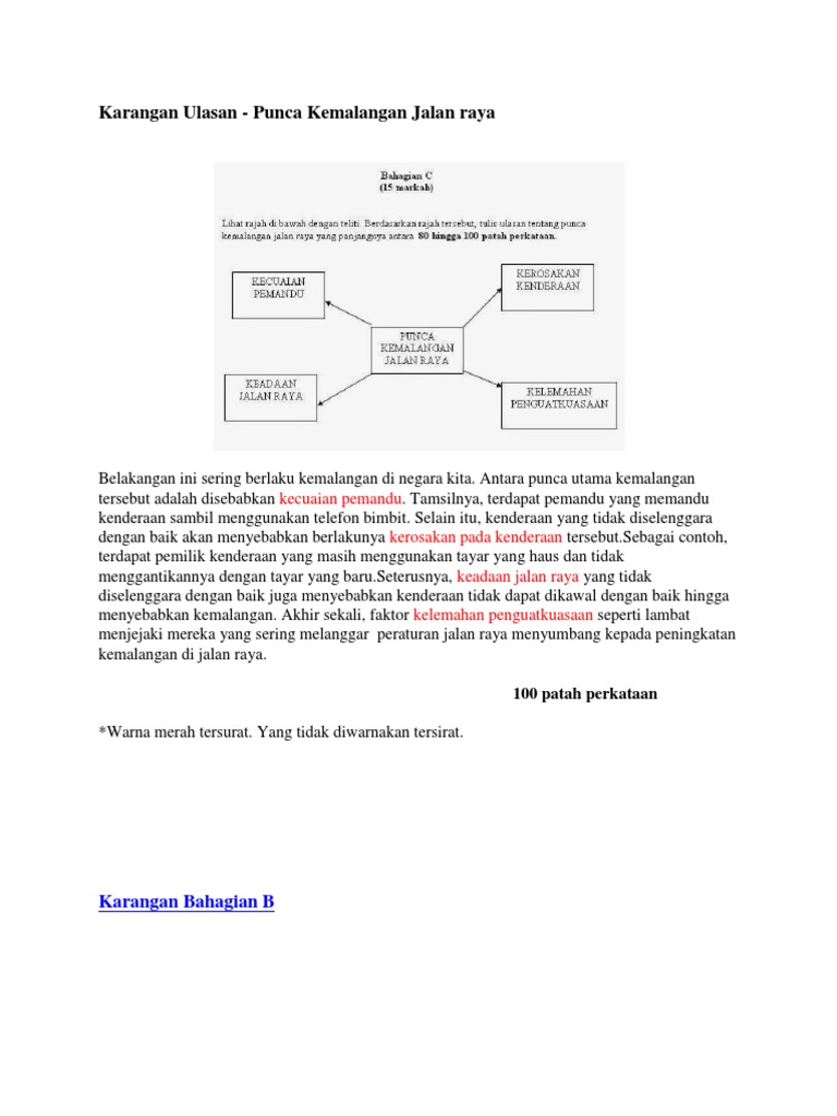Contoh Soalan Karangan Kemalangan Jalan Raya Resepi Book H