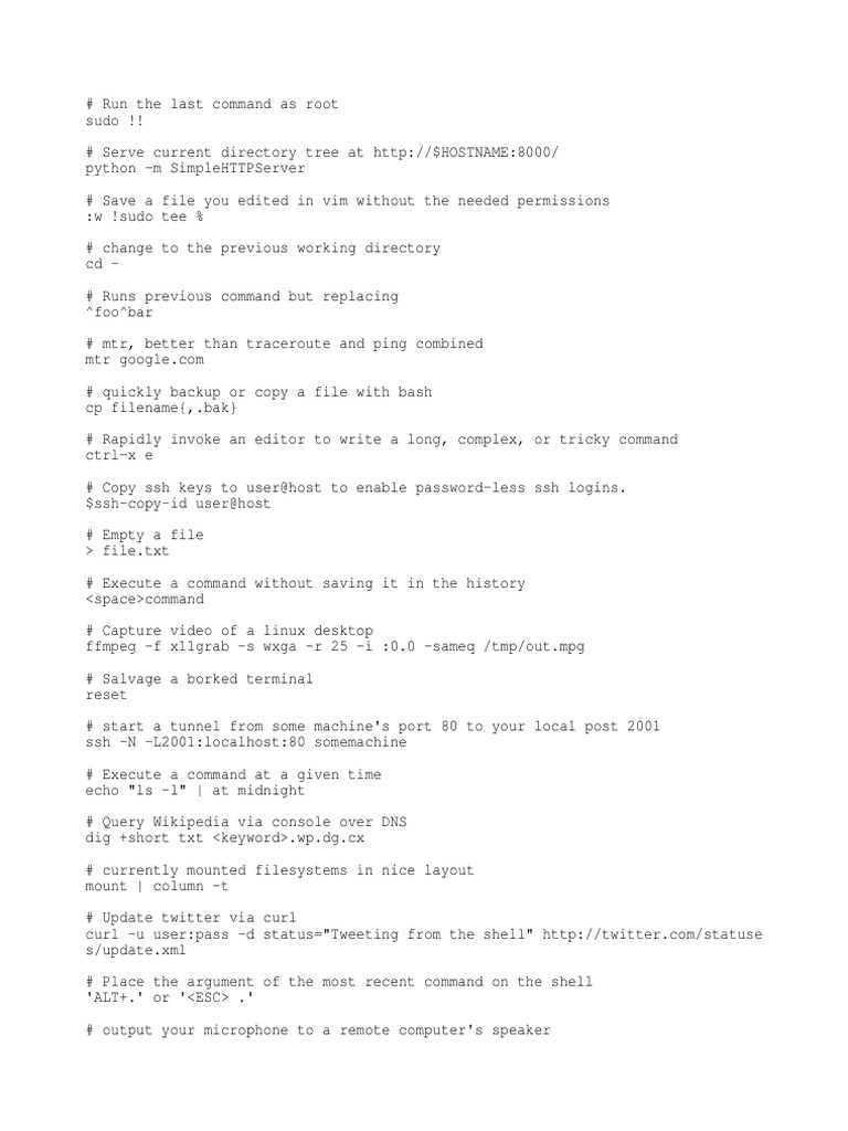 Cool Unix CLI, PDF, Command Line Interface