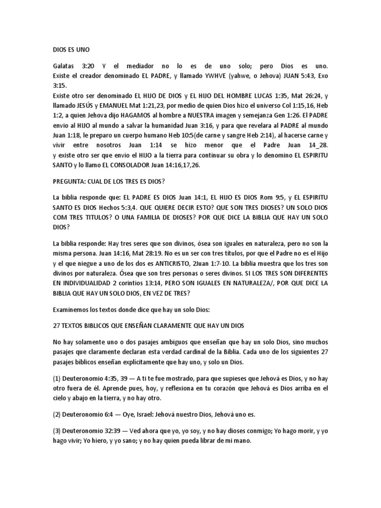 Dios Es Uno Pdf Tetragrammaton Jesús