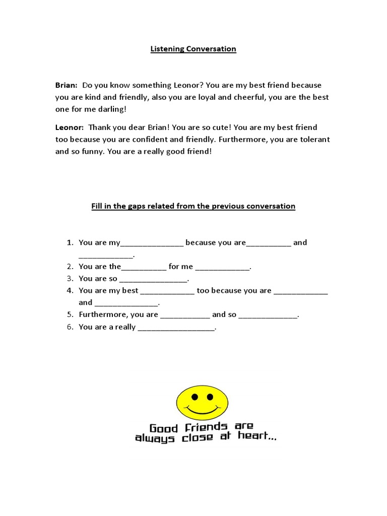 Best Friend Appreciation Dialogue | PDF
