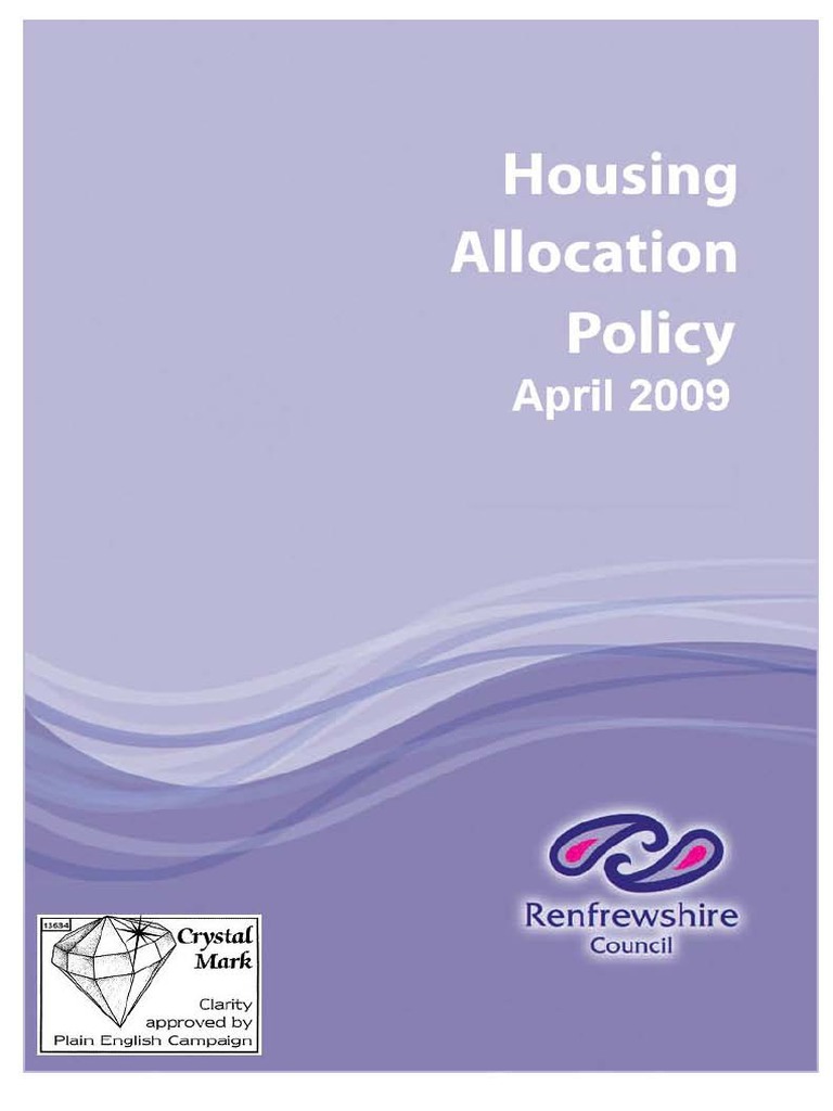 Renfrewshire Housing Allocation Policy | PDF | Leasehold Estate ...