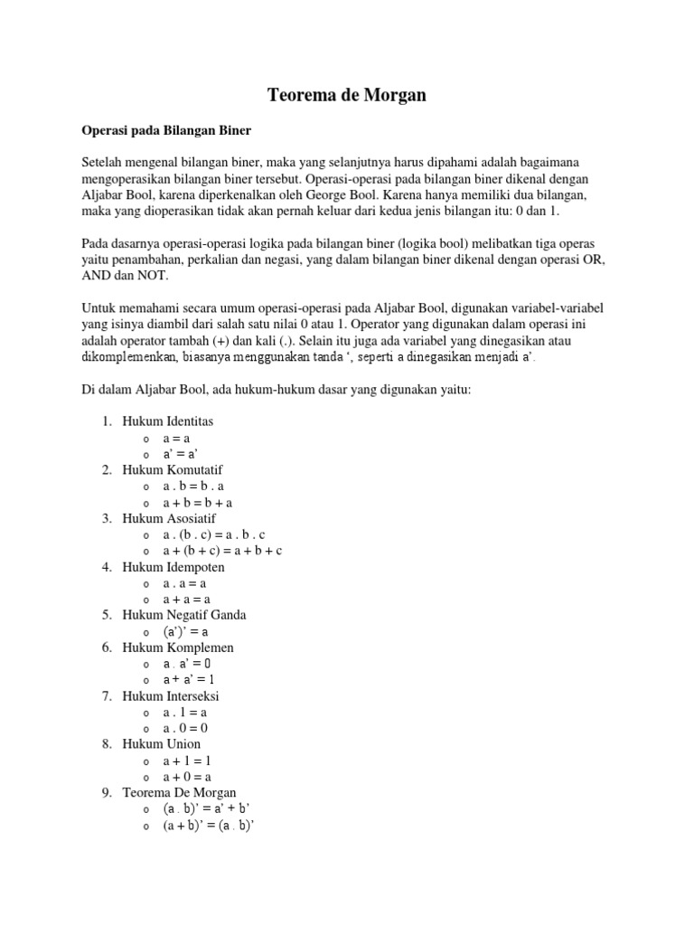 Teorema De Morgan