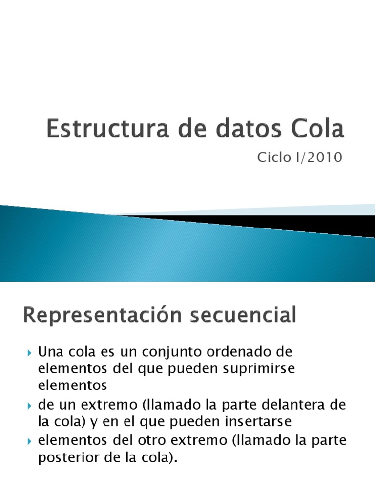 Estructura de Datos Cola | PDF | Cola (tipo de datos abstractos ...
