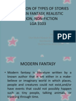 Modern Fantasy, Realistic Fiction, Non-Fiction