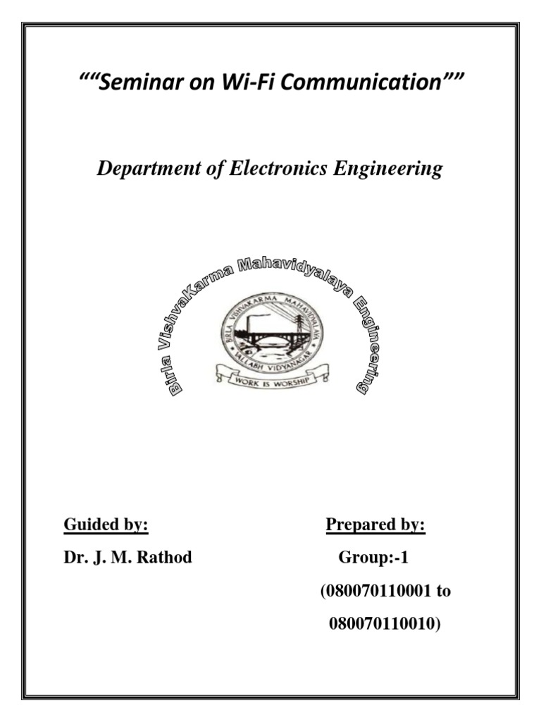 Wi-Fi Communication Seminar Overview | PDF | Wi Fi | Wireless Lan