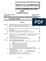 Third Semester Examination April-2009 Chemistry-Xii: From Each Section