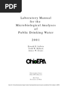 Laboratory Manual For The Microbiological Analyses of Public Drinking Water 2001