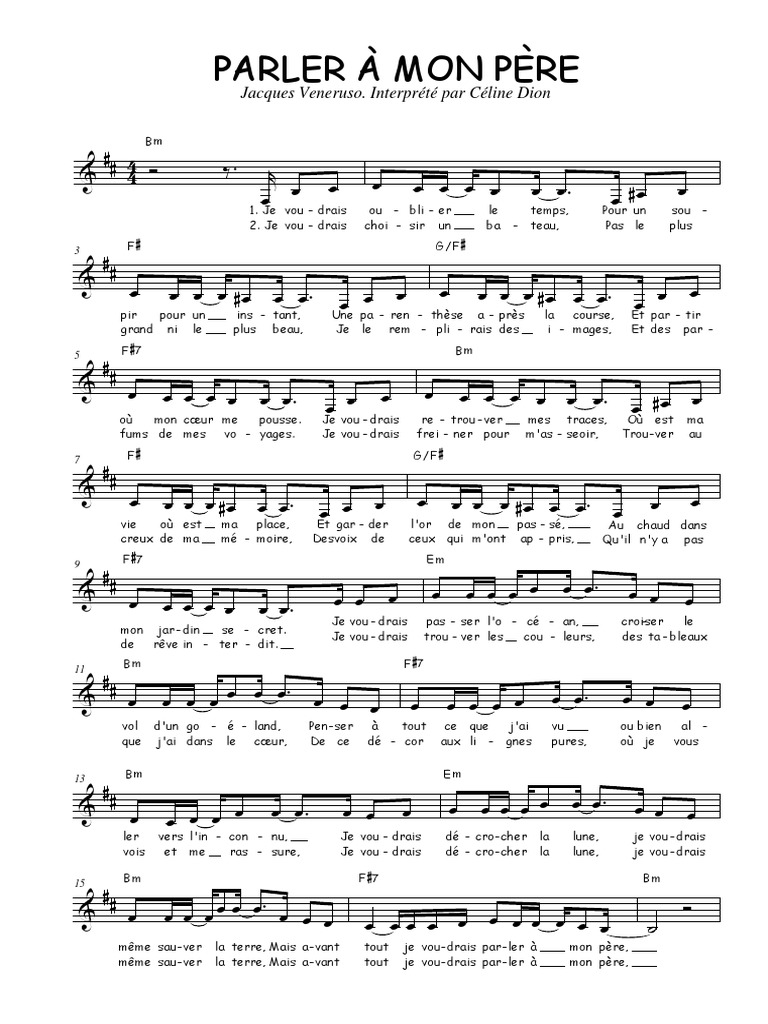 Parler A Mon Pere PDF Musique Francophone Chansons crites